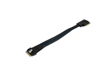 SlimSAS SFF-8654 8i 74Pos to 8i 74Pos, Right Side Exit to Straight, with Active Latch Cable - simple