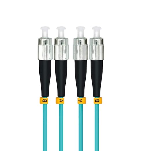 FC to FC Multimode OM3 Duplex 50/125 OFNR Fiber Optic Patch Cable - variable