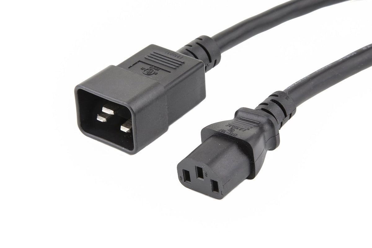 C20/C13, 14AWG, SJT, 15A, 250V, Black