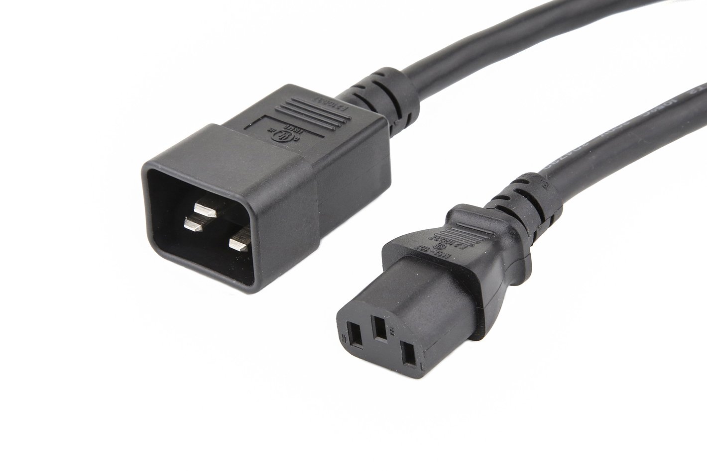 C20/C13, 14AWG, SJT, 15A, 250V, Black