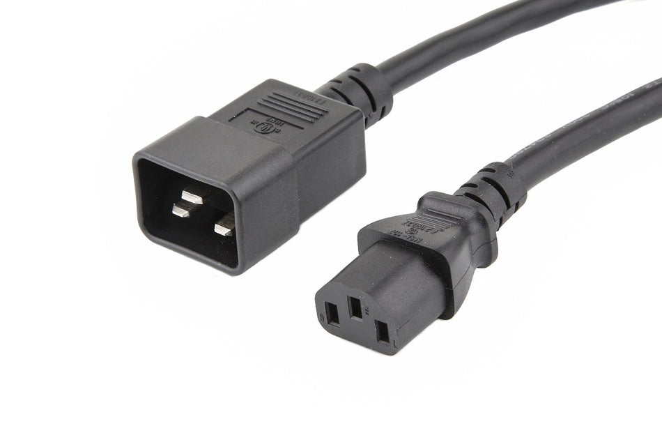 C20/C13, 14AWG, SJT, 15A, 250V, Black