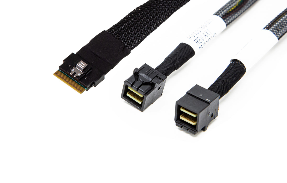 NEW SlimSAS SFF-8654 8i Straight 74Pos to 2x HD MiniSAS SFF-8643 4i - simple