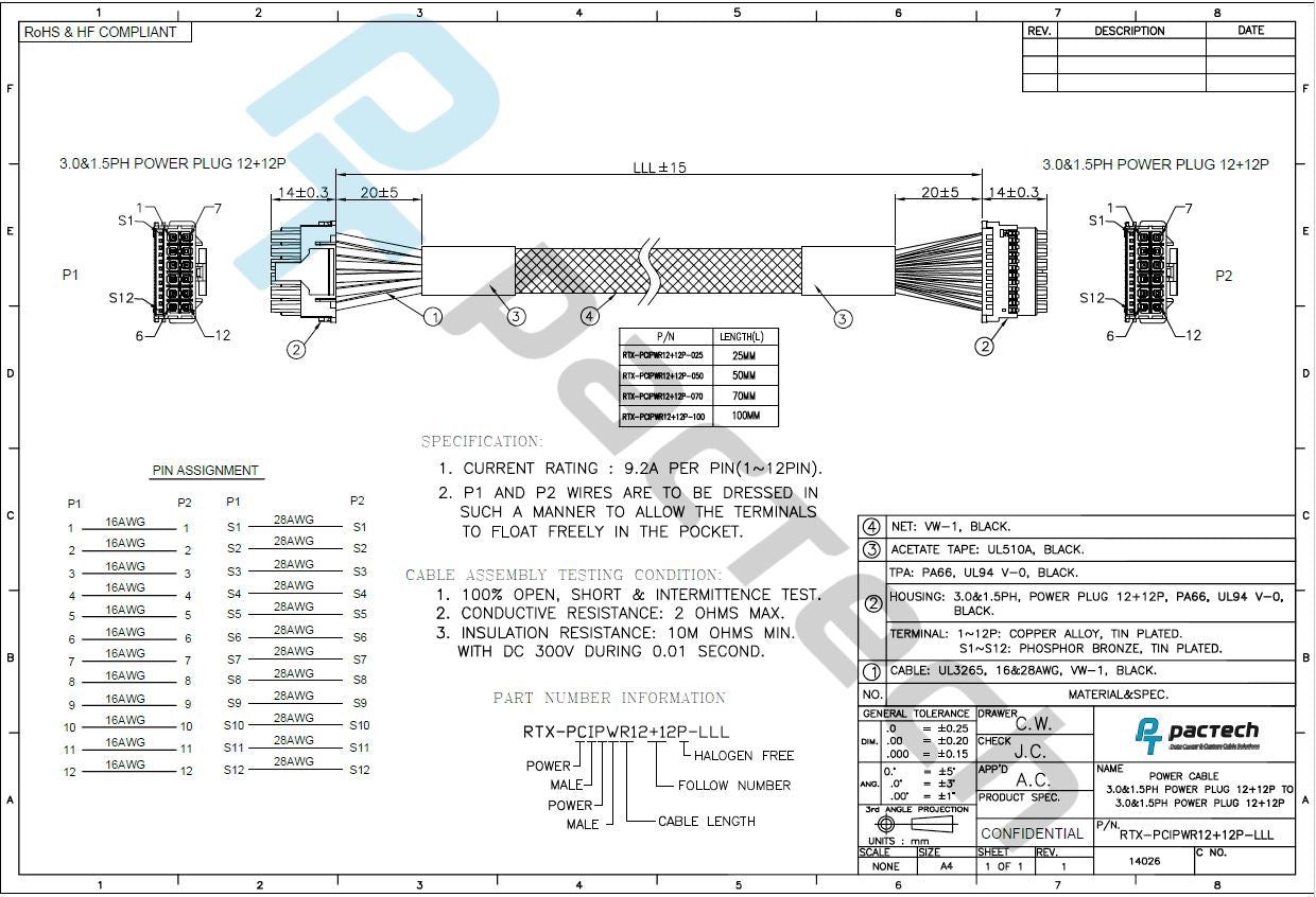 RTX-PCIPWR12+12P-700