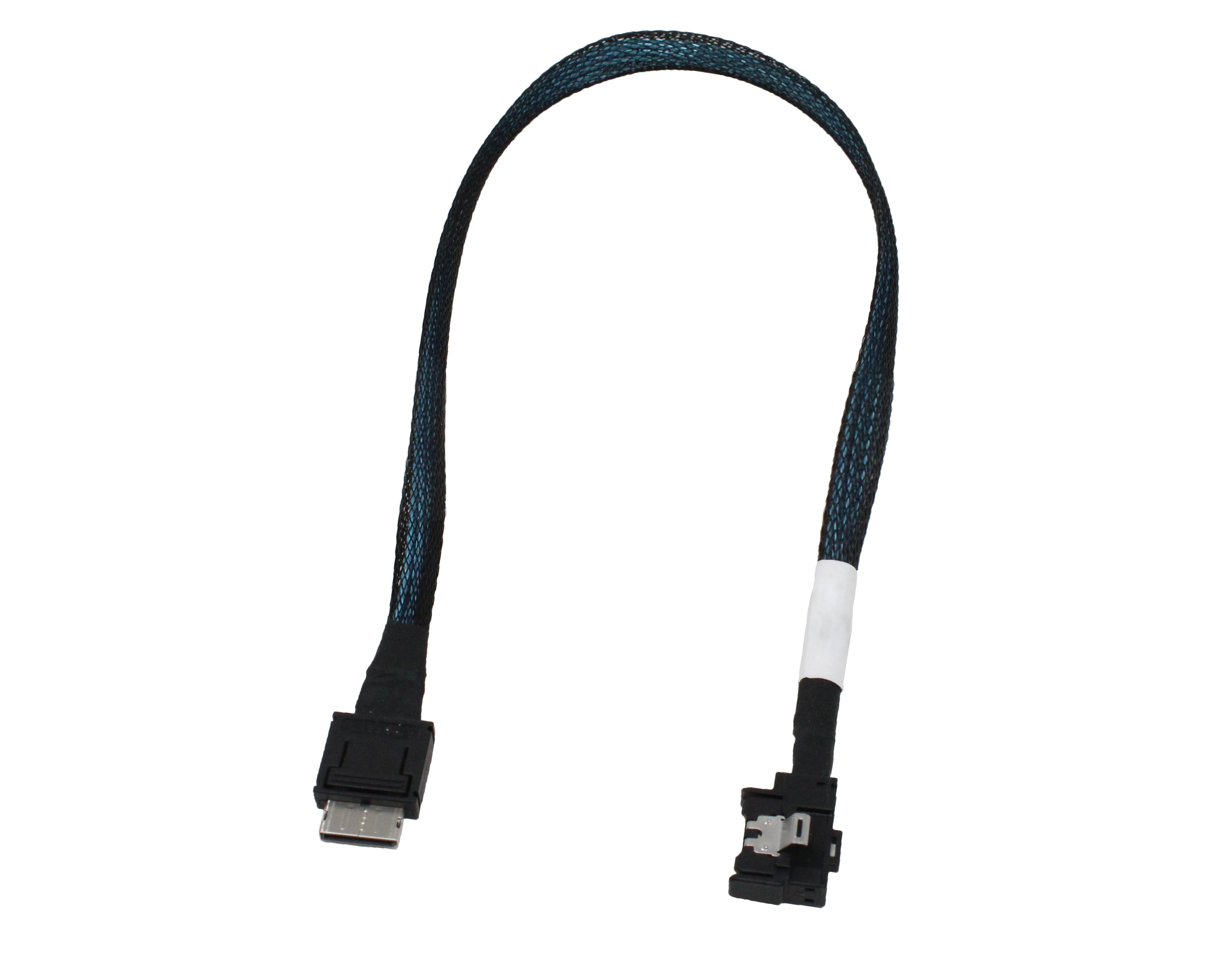 Amphenol MCIO 4X Left Side Exit to OCulink 4X Straight with Active Latch Cable - simple