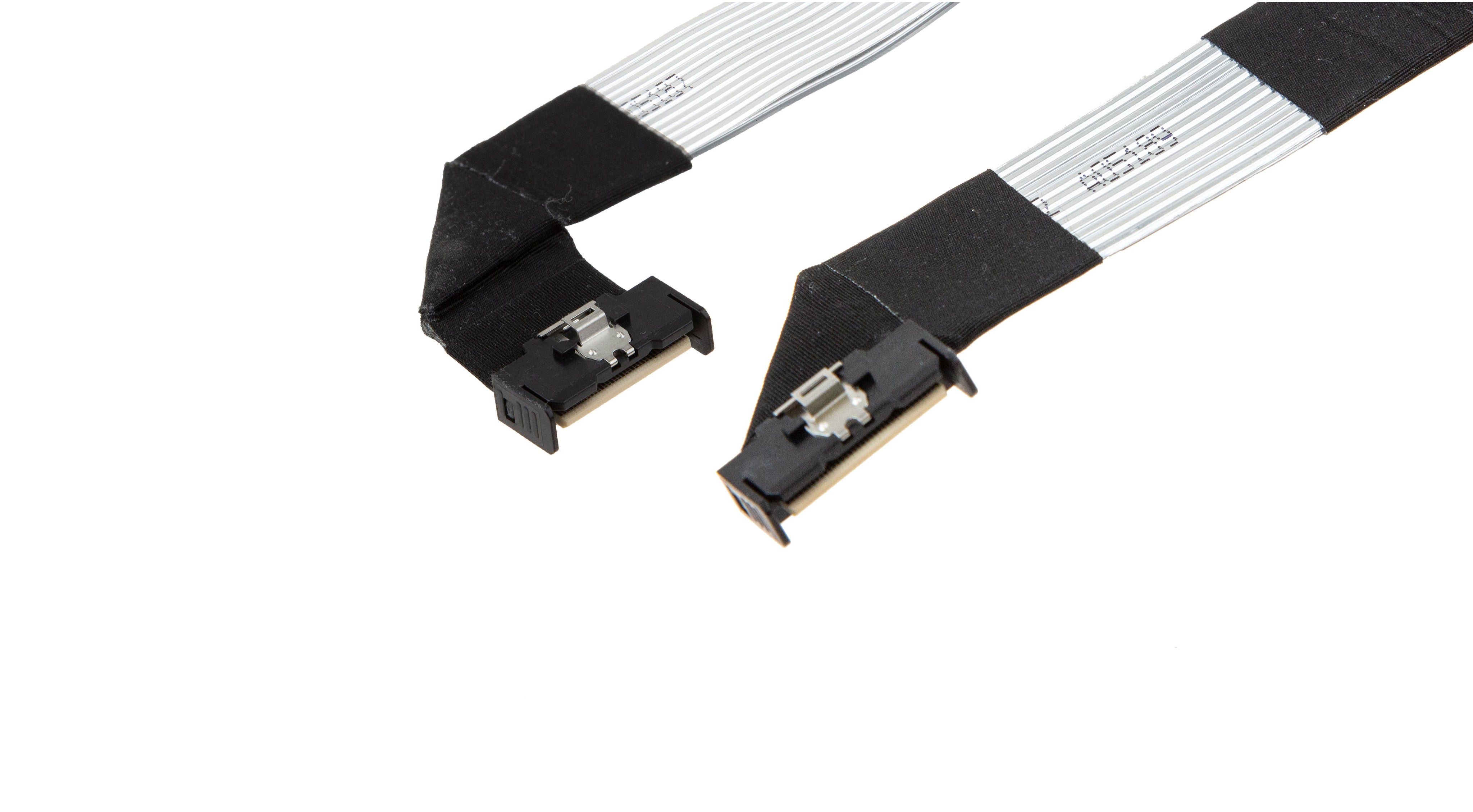 MCIO 8i 74Pin Right Angle to Right Side Exit With Flexible 3M Ribbon Twinax Cables - simple