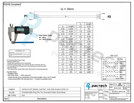 CAT6A 28AWG 10G Cable - FlexMini™ F/UTP Soft PVC With STP Short Plug