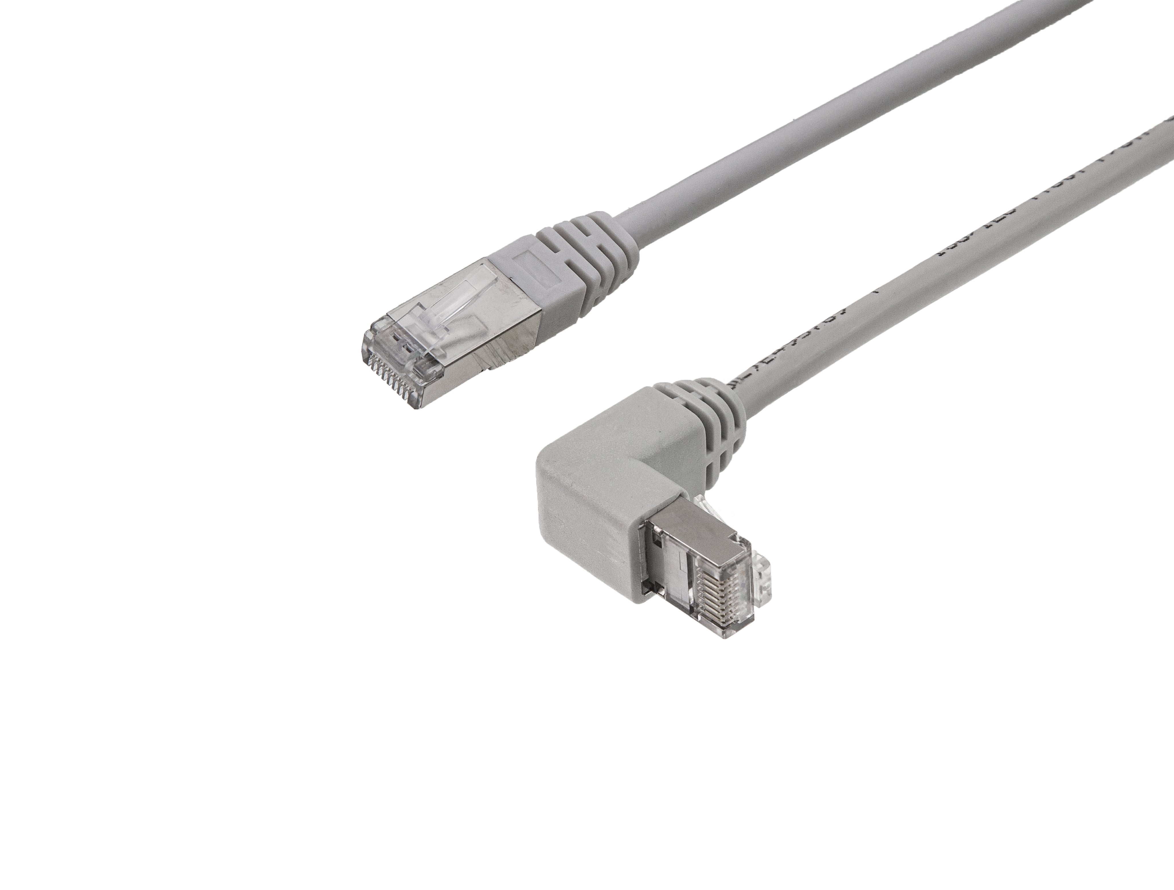 Shielded CAT5e Cable - F/UTP 26AWG LSZH, Molded SR Straight to Down Angled - variable