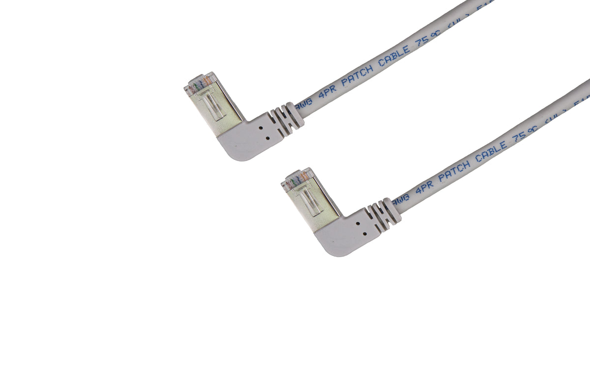 Shielded CAT5e Cable - F/UTP 26AWG LSZH, Molded SR Right Angled to Right Angled - variable