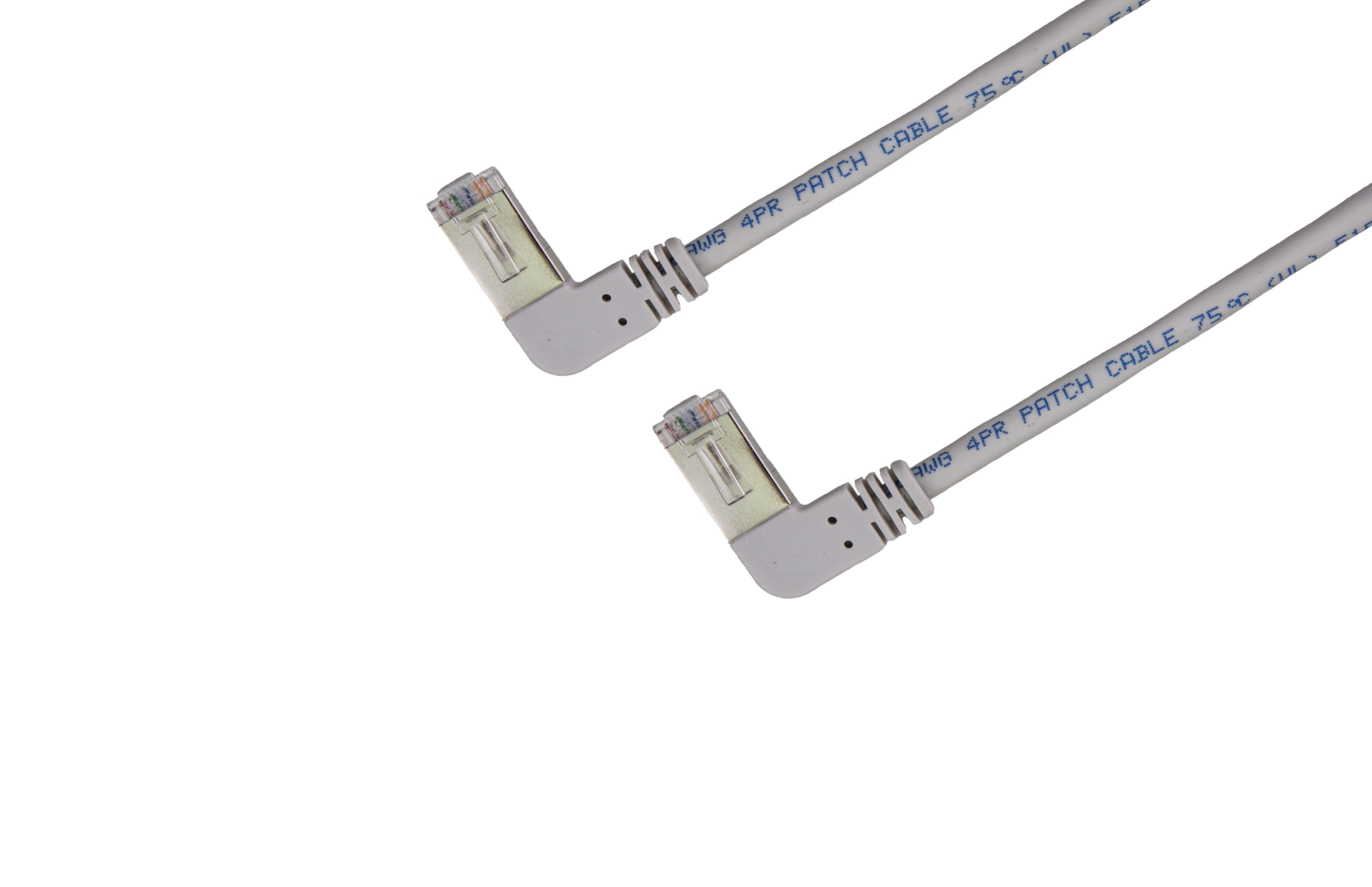 Shielded CAT5e Cable - F/UTP 26AWG LSZH, Molded SR Right Angled to Right Angled - variable