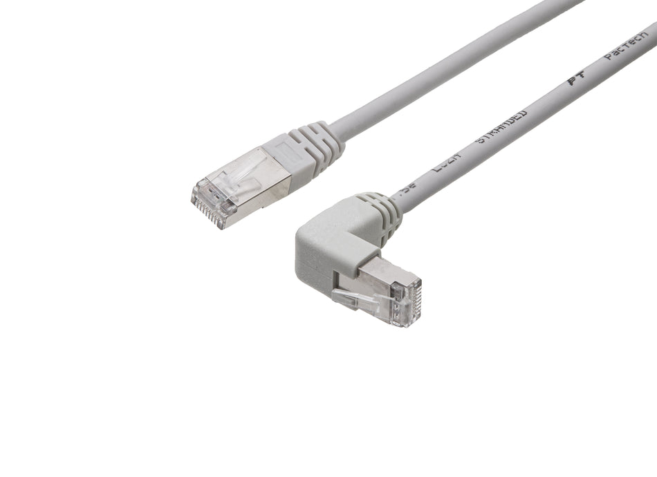 Shielded CAT5e Cable - F/UTP 26AWG LSZH, Molded SR Straight to Up Angled - variable