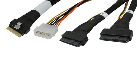 NEW SlimSAS SFF-8654 8i 74Pos to Dual U.2 SFF-8639 with 5.25-Inch Power Connector - simple