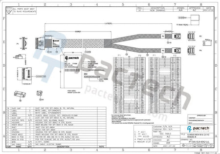 SlimSAS SFF-8654 8i Straight 74Pos to 2x HD MiniSAS SFF-8643 4i
