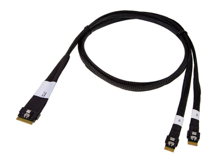 SlimSAS SFF-8654 8i Straight 74Pos to 2x SlimSAS 4i Straight 36Pos, with Active Latch Cable - simple