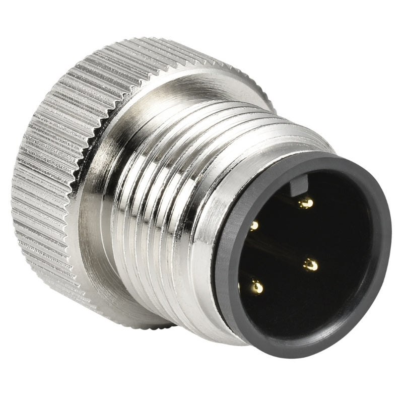 Waterproof M12 Series, A Code, 4 Pin, Plug, Male Contact, Straight, Solder, Screw Thread, IP67(Mating) Connector - simple