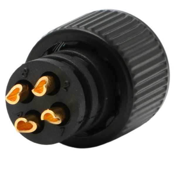 Waterproof M12 Series, A Code, 4 Pin, Plug, Female Contact, Straight, Solder, Screw Thread, IP67(Mating) Connector - simple