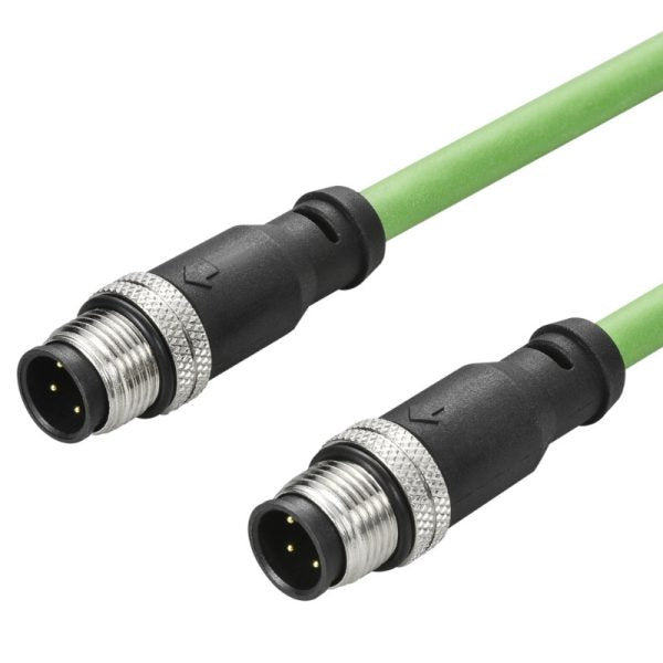 M12 A-Code 4pin Plug Male to M12 A-Code 4pin Plug Male, Cat.5E, PUR, 3M Cable (High Flex) - simple