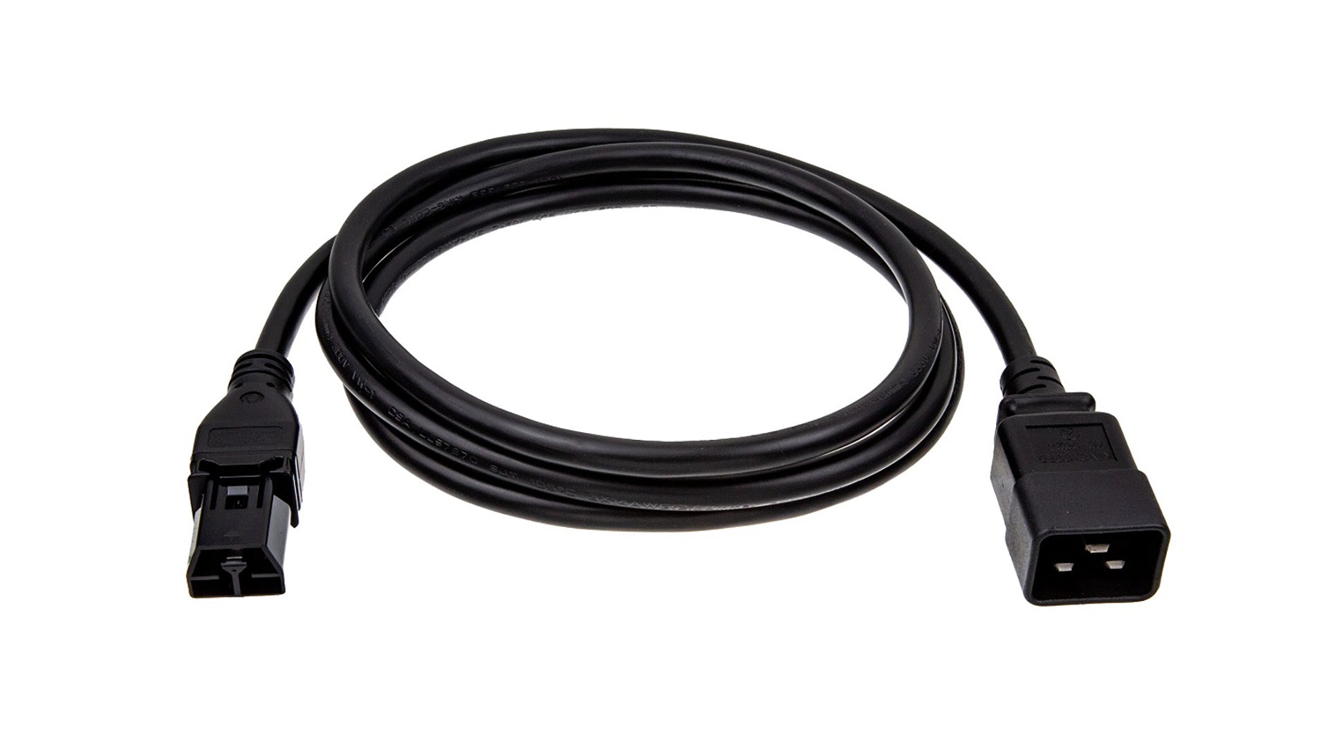 SAF-D-GRID® T-LATCH PLUG to IEC 320 C20, 14AWG  16A, 250V, SJT/1.5mm² H05VV-F 14AWG, Multi-Country Rated (CB scheme) Black - simple