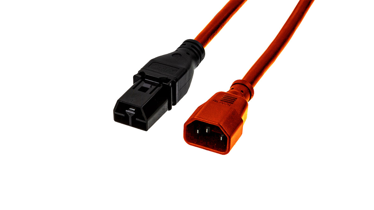 SAF-D-GRID® T-LATCH PLUG to IEC 320 C14 SJT/1.5mm² H05VV-F 14AWG  UL, CSA - 15A / IEC - 15A, 250V  Multi-Country Rated (CB scheme) Red - simple