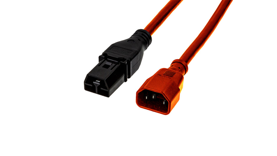 SAF-D-GRID® T-LATCH PLUG to IEC 320 C14 SJT/1.5mm² H05VV-F 14AWG  UL, CSA - 15A / IEC - 15A, 250V  Multi-Country Rated (CB scheme) Red - simple