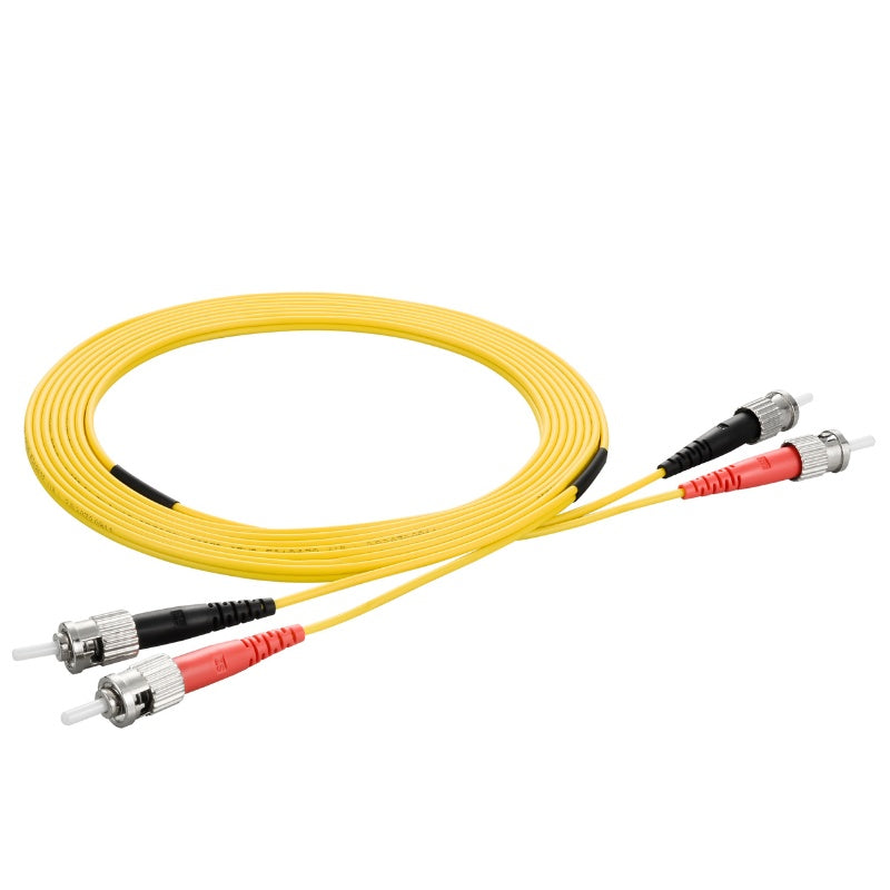 ST to ST Singlemode OS2 Duplex 9/125 OFNR Fiber Optic Patch Cable - variable