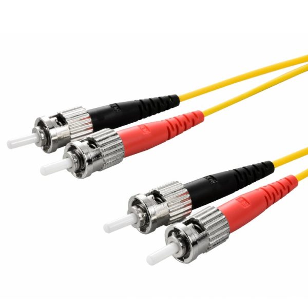 ST to ST Singlemode OS2 Duplex 9/125 OFNR Fiber Optic Patch Cable - variable