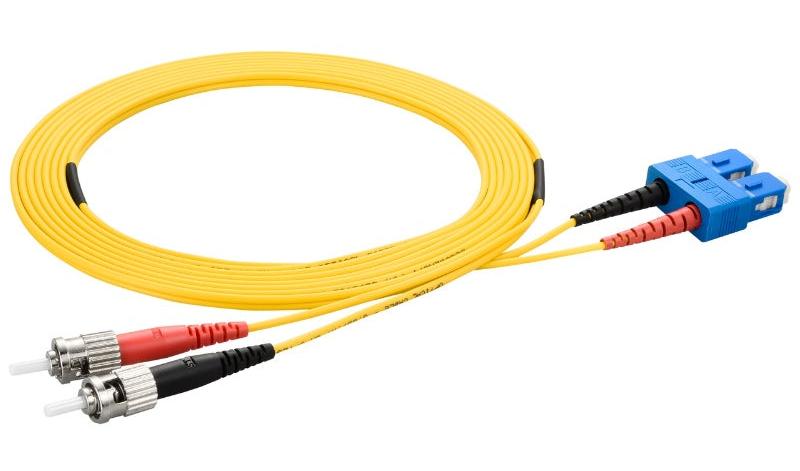 SC to ST Singlemode OS2 Duplex 9/125 OFNR Fiber Optic Patch Cable