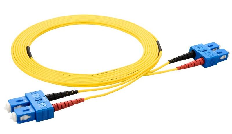 SC to SC Singlemode OS2 Duplex 9/125 OFNR Fiber Optic Patch Cable