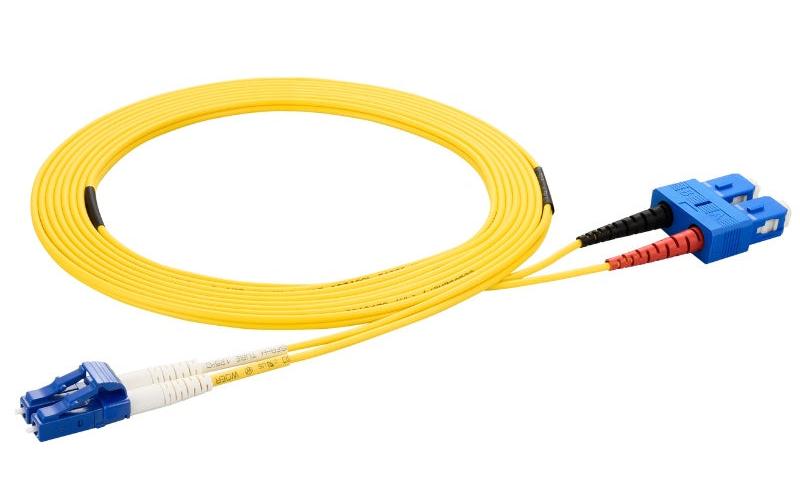 LC to SC Singlemode OS2 Duplex 9/125 OFNR Fiber Optic Patch Cable