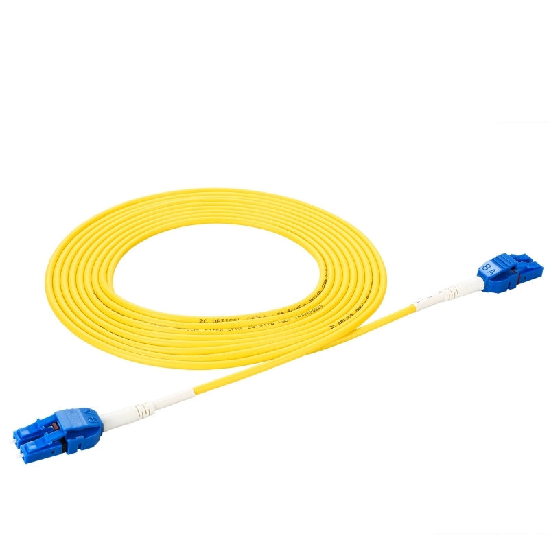 LC to LC Uniboot Singlemode OS2 Duplex 9/125 OFNR Fiber Optic Patch Cable