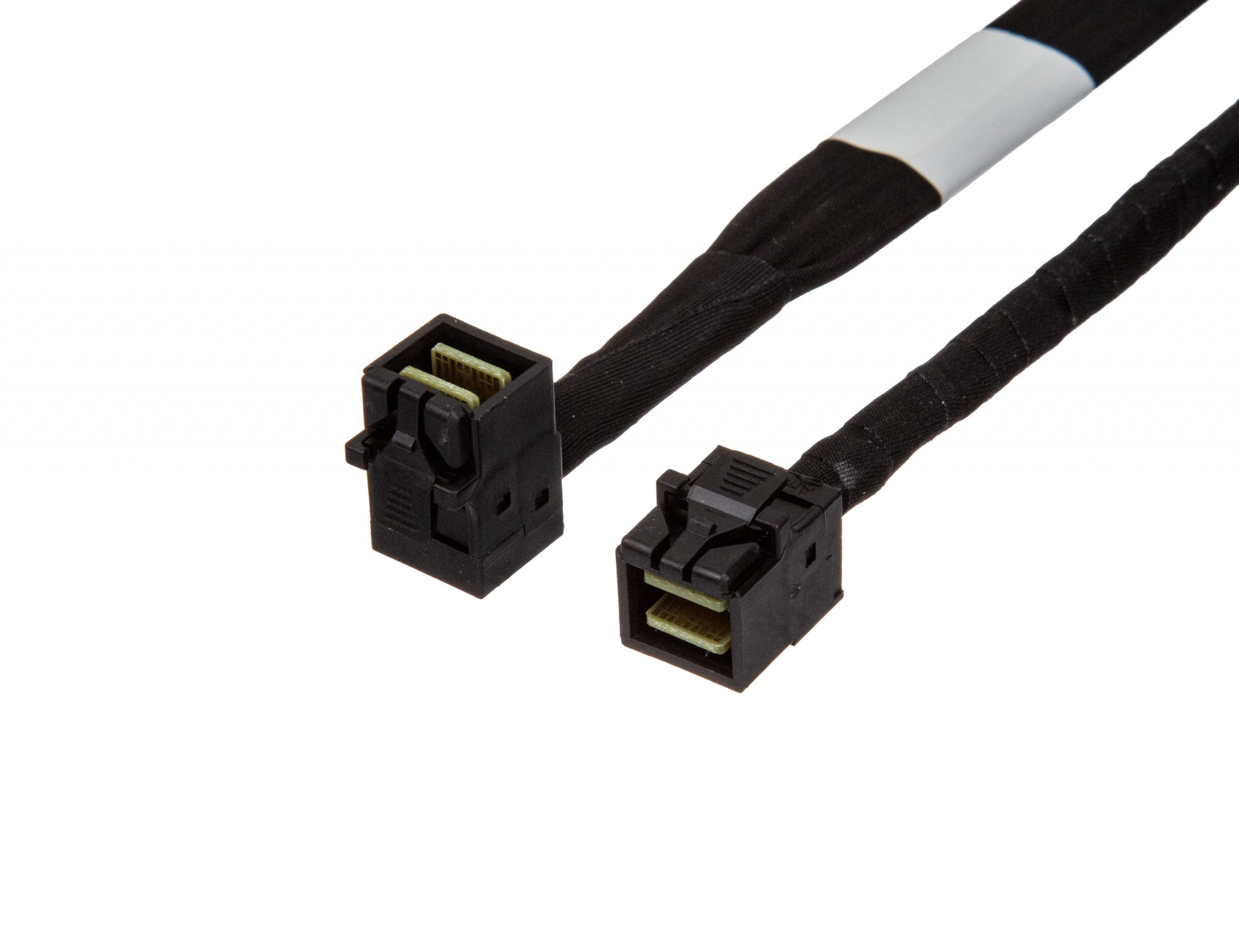 Amphenol SFF8643 LP Straight HD mini SAS to SFF8643 Down Angled HD