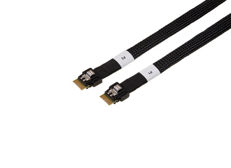 SlimSAS SFF-8654 8i Straight 74Pos to 2x SlimSAS 4i Straight 36Pos, with Active Latch Cable - simple