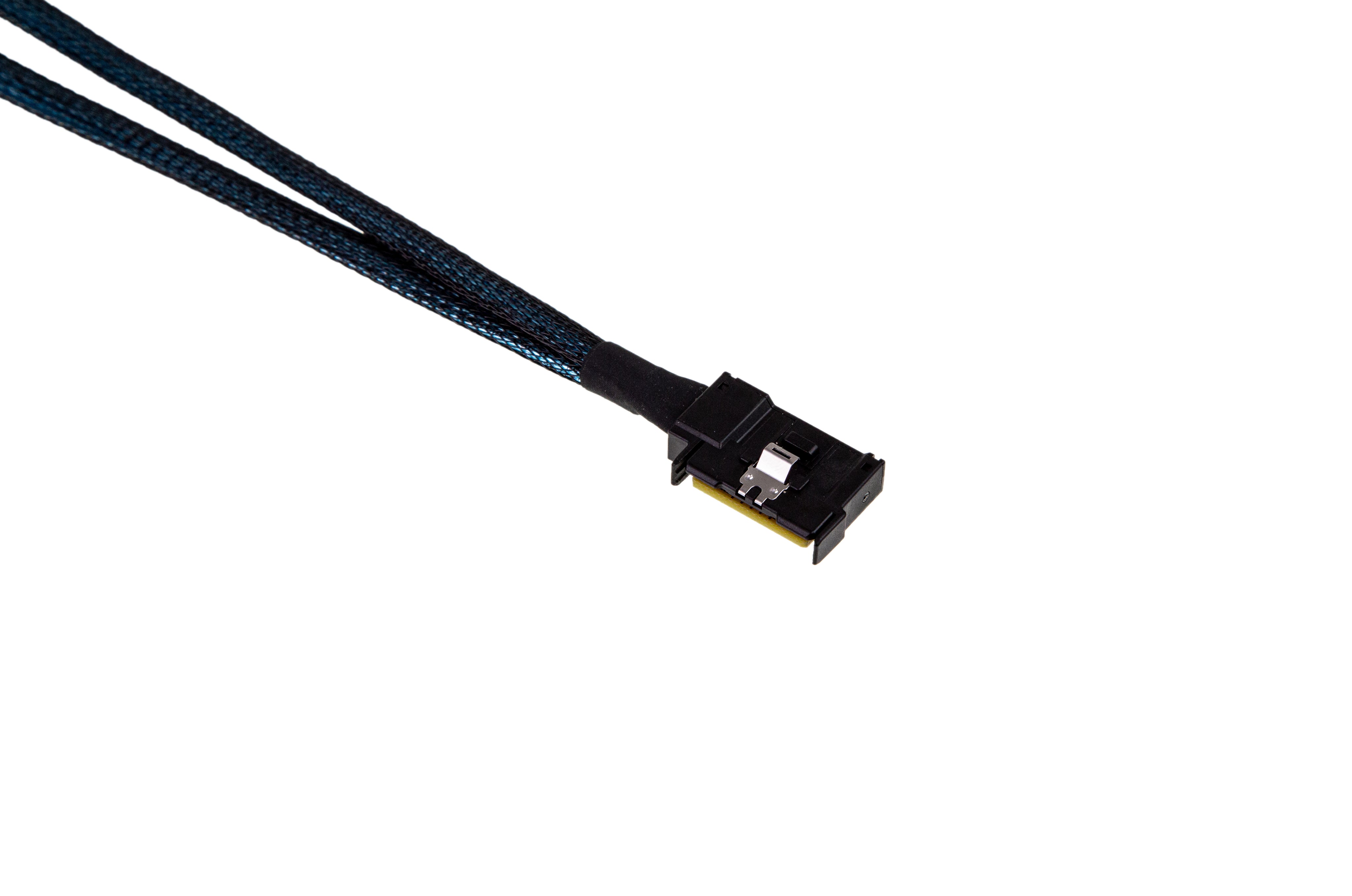 MCIO 8X Left Side Exit to 2x OCulink 4X Straight with Active Latch Cable - simple