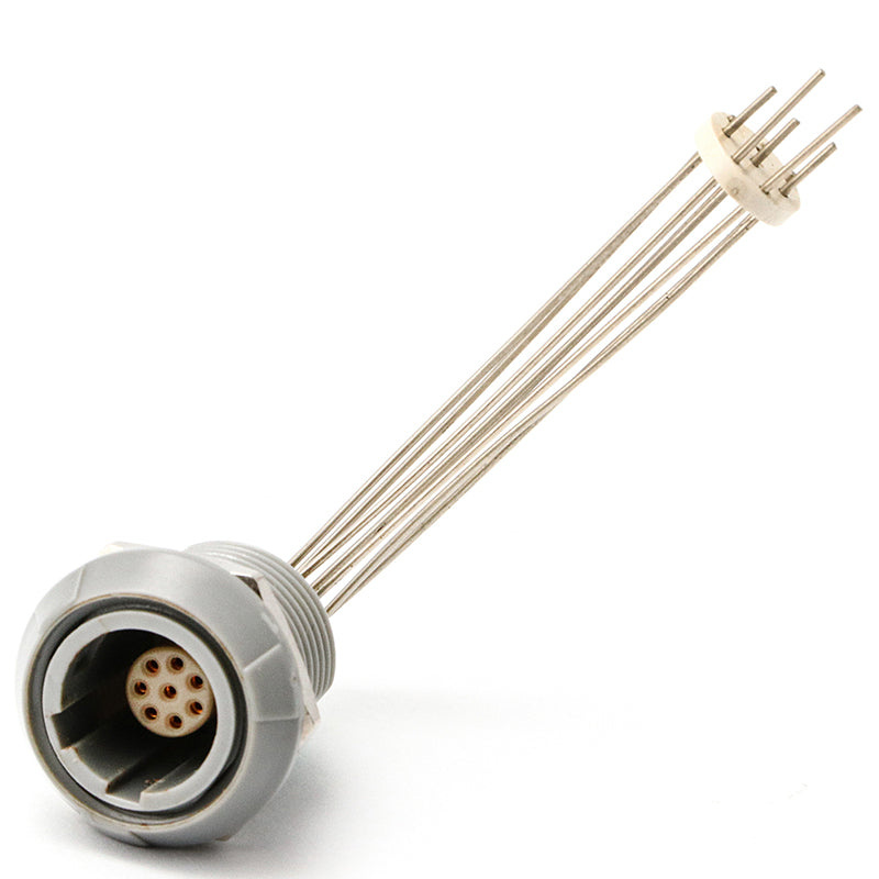 1P Plastic Series, Grey, 7 Pin, Receptacle, Female Contact, Fixed Socket, Print (PCB Type), Snap Latch, IP50 (Mating) Connector