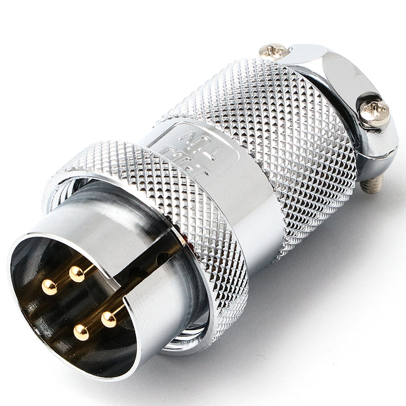 Industrial Circular-25 Series, 4 Pin, Plug, Male Contact, Straight, Solder, Screw Thread Connector