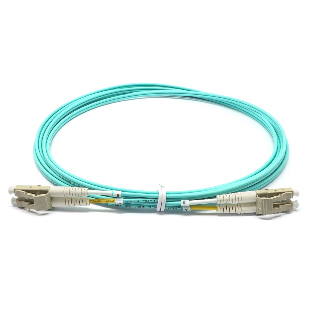 LC to LC Multimode OM3 Duplex 50/125 LSZH Fiber Optic Patch Cable - variable