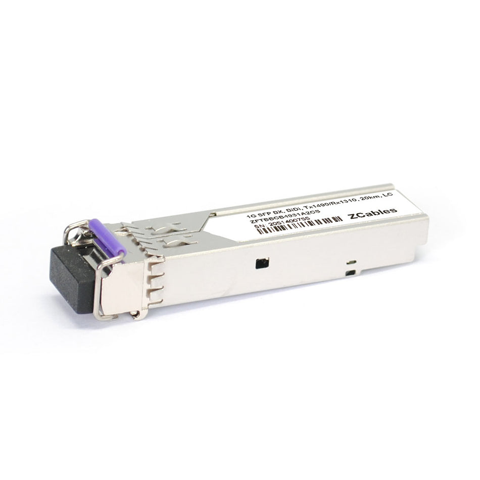 1.25GBase-BX SFP BiDi Tx1490/Rx1310 20km LC Transceiver Module