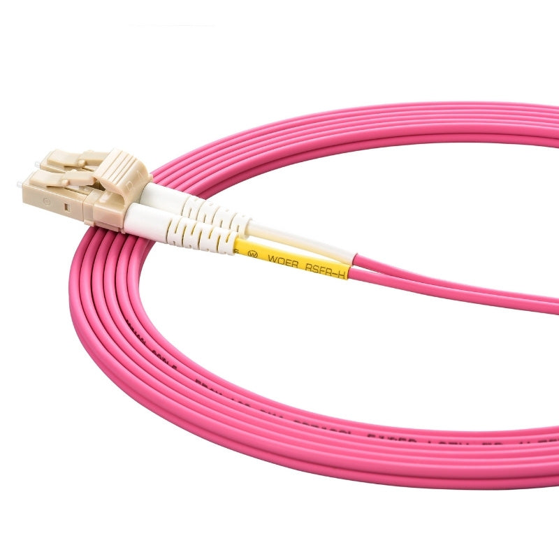 LC to LC Multimode OM4 Duplex 50/125 LSZH Fiber Optic Patch Cable - variable