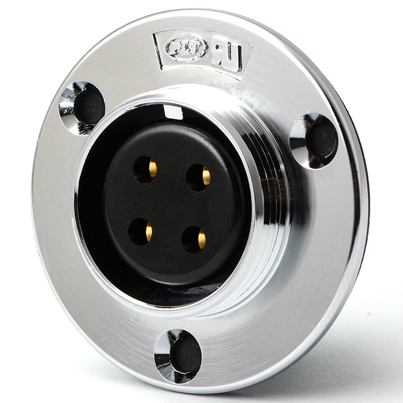 Industrial Circular-25 Series, 4 Pin, Receptacle, Female Contact, Straight, Solder, Screw Thread Connector