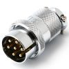 Industrial Circular-30 Series, 7 Pin, Plug, Male Contact, Straight, Solder, Screw Thread Connector