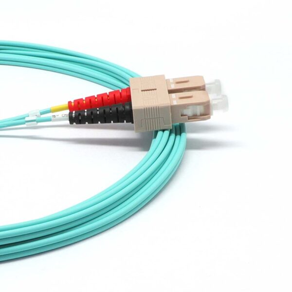 LC to SC Multimode OM3 Duplex 50/125 LSZH Fiber Optic Patch Cable - variable