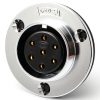 Industrial Circular-30 Series, 7 Pin, Receptacle, Female Contact, Straight, Solder, Screw Thread Connector