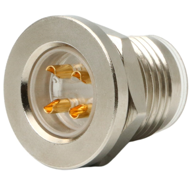 Waterproof M12 Series, A Code, 4 Pin, Receptacle, Male Contact, Straight, Solder, Screw Thread, IP67(Mating) Connector - simple