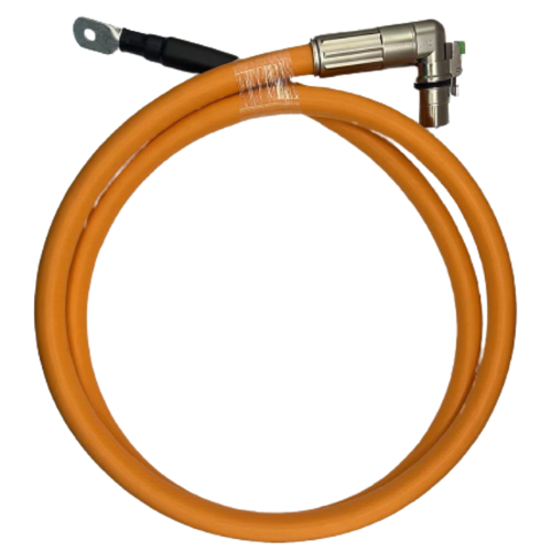 TL300 V-Code Right Angle Plug to M8 Tongue Terminal, 70mm2, Orange Cable, 2M