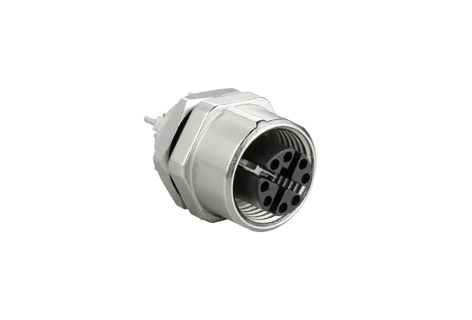 Waterproof M12 Series, X Code, 8 Pin, Receptacle, Female Contact, Straight, Solder, Screw Thread, IP67(Mating) Connector - simple