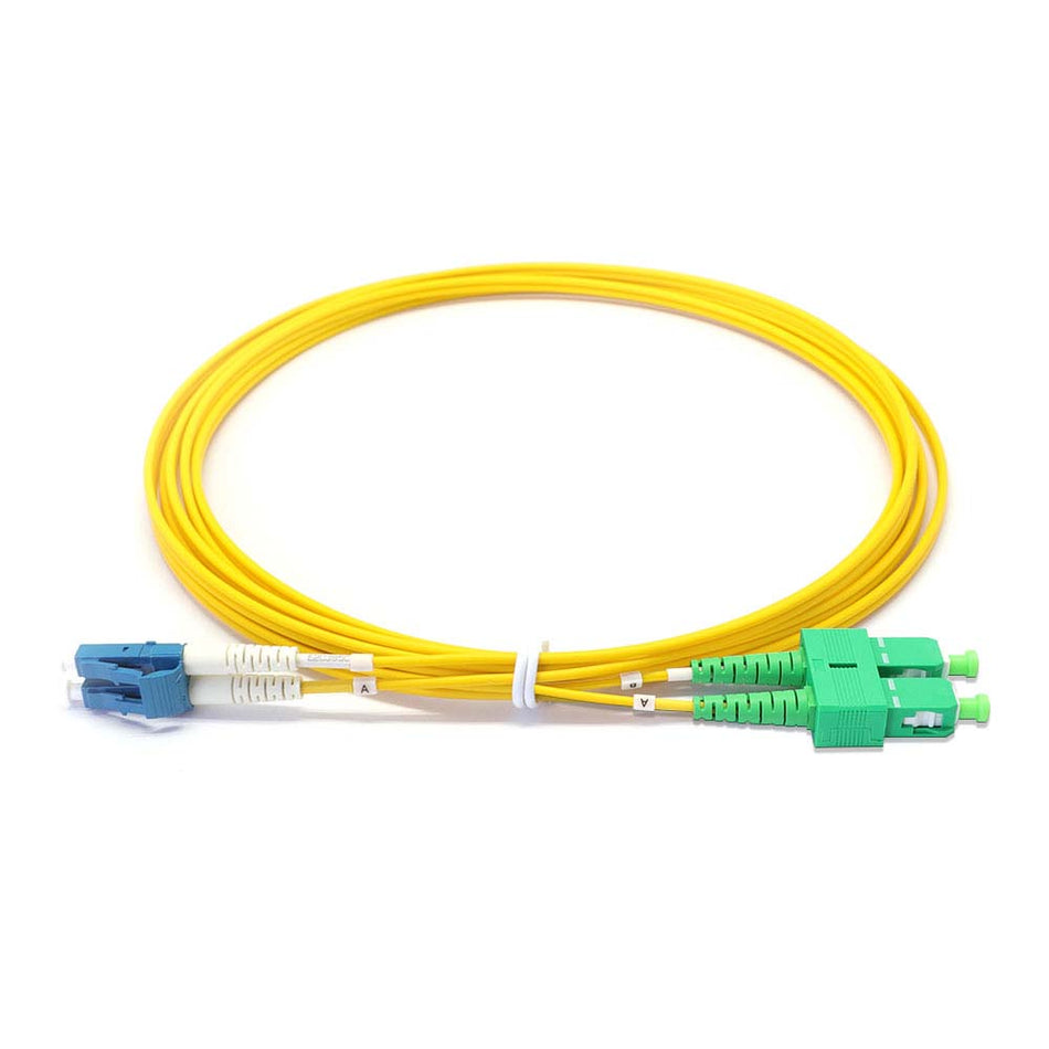 LC to SC Singlemode OS2 Duplex 9/125 OFNR Fiber Optic Patch Cable - simple