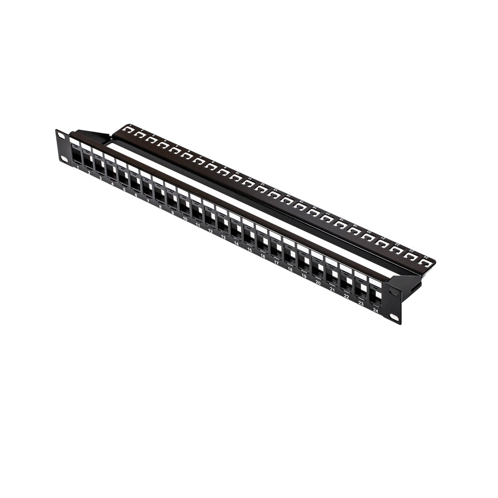 UTP/STP Keystone Jack Snap-in Patch Panel, 24 Ports with Deepen Support Bar - simple